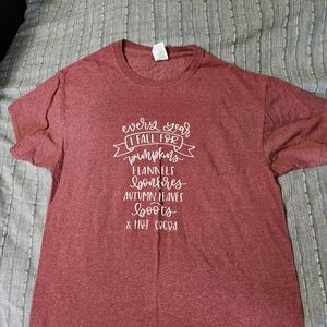 Jerzees Maroon Graphic Short Sleeve Tee with White Fall Script